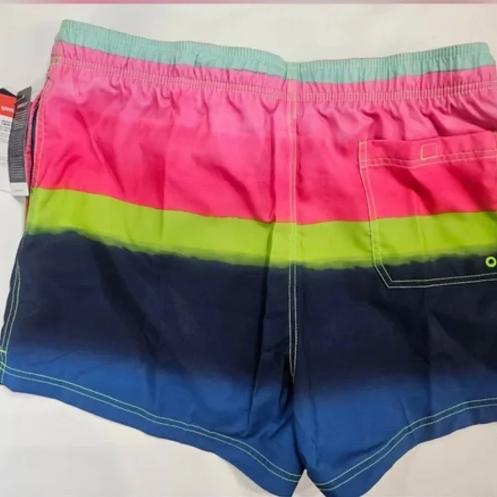 Speedo Swim Trunks Shorts Mens 2XL Multicolor Colorblock 4-Way Stretch UPF‎